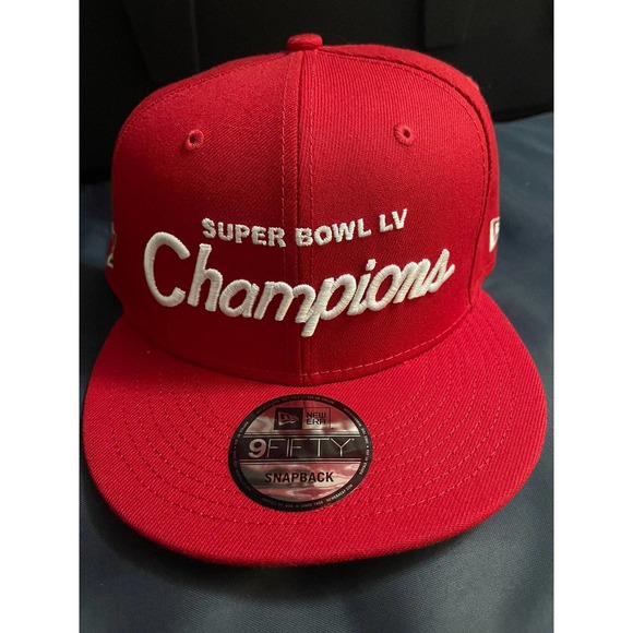 Tampa‎ Bay Buccaneers Super Bowl LV Champions Retro Script New Era Hat - Picture 1 of 5